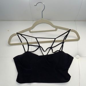 B-Sharp black criss crossed crop top